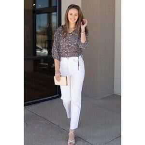 NWD RE/DONE Originals 70s Stove Pipe HR Straight Leg Jeans Size 24 White #BA405